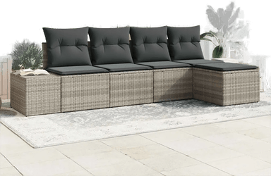 Vidaxl Hagesofa Set 5 pcs Lysegrå