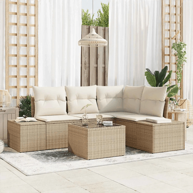 Vidaxl Hagesofa Set 5 pcs Beige