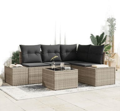 Vidaxl Hagesofa Set 5 pcs Lysegrå