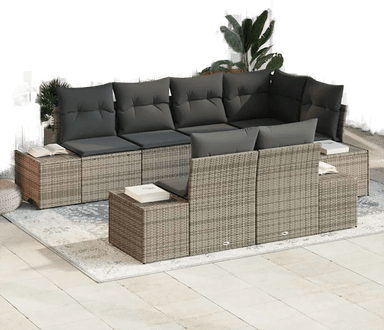 Vidaxl Hagesofa Set 7 pcs Grå