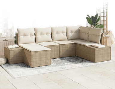 Vidaxl Hagesofa Set 6 pcs Beige