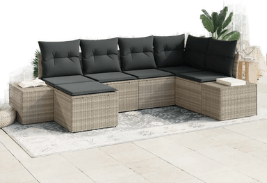 Vidaxl Hagesofa Set 6 pcs Lysegrå