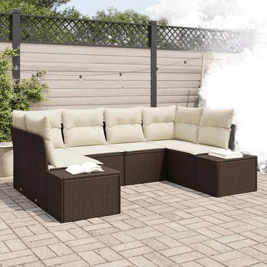 Vidaxl Hagesofa Set 6 pcs Brun