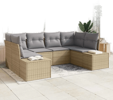 Vidaxl Hagesofa Set 6 pcs Beige