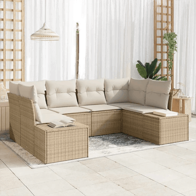 Vidaxl Hagesofa Set 6 pcs Beige