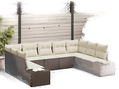 Vidaxl Hagesofa Set 9 pcs Brun