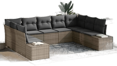 Vidaxl Hagesofa Set 9 pcs Grå