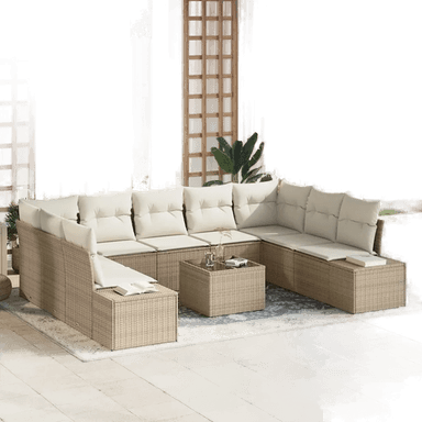 Vidaxl Hagesofa Set 10 pcs Beige