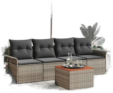 Vidaxl Hagesofa Set 5 pcs Grå