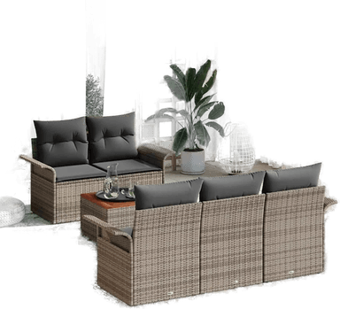 Vidaxl Hagesofa Set 6 pcs Grå