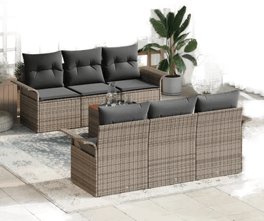 Vidaxl Hagesofa Set 7 pcs Grå