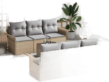 Vidaxl Hagesofa Set 7 pcs Beige