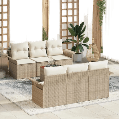 Vidaxl Hagesofa Set 7 pcs Beige