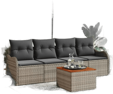 Vidaxl Hagesofa Set 5 pcs Grå