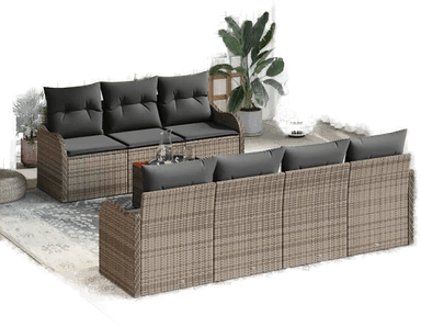 Vidaxl Hagesofa Set 8 pcs Grå