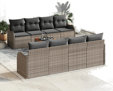 Vidaxl Hagesofa Set 9 pcs Grå