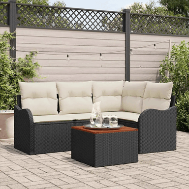 Vidaxl Hagesofa Set 5 pcs Svart