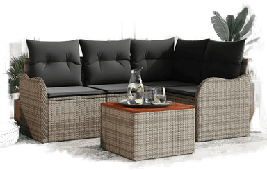 Vidaxl Hagesofa Set 5 pcs Grå