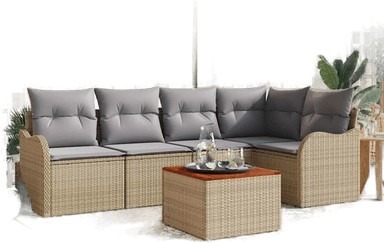 Vidaxl Hagesofa Set 6 pcs Beige