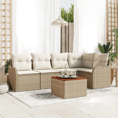 Vidaxl Hagesofa Set 6 pcs Beige