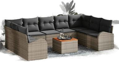 Vidaxl Hagesofa Set 10 pcs Grå