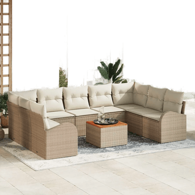 Vidaxl Hagesofa Set 10 pcs Beige