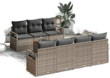 Vidaxl Hagesofa Set 8 pcs Grå