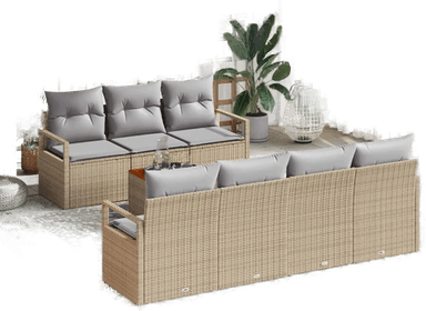 Vidaxl Hagesofa Set 8 pcs Beige