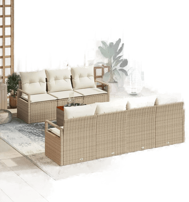 Vidaxl Hagesofa Set 8 pcs Beige