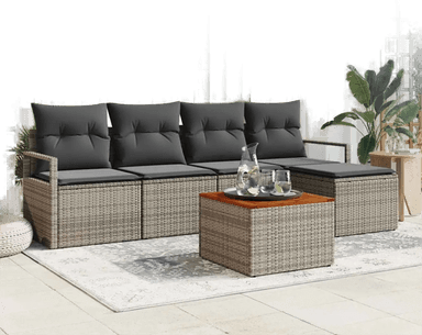 Vidaxl Hagesofa Set 6 pcs Grå