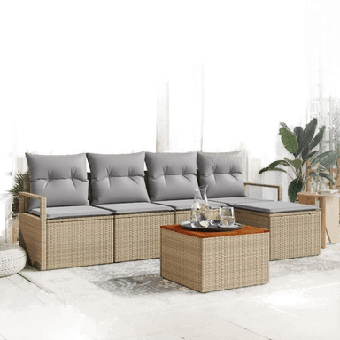 Vidaxl Hagesofa Set 6 pcs Beige