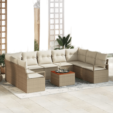 Vidaxl Hagesofa Set 10 pcs Beige