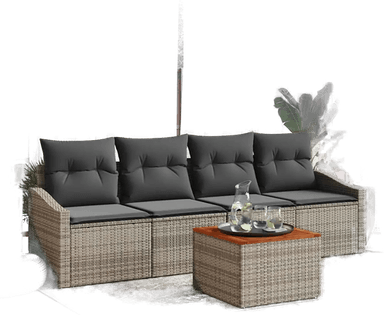 Vidaxl Hagesofa Set 5 pcs Grå