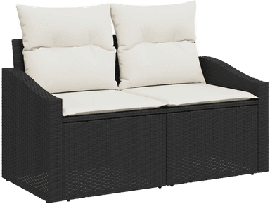 Vidaxl Hagesofa Set 7 pcs Svart