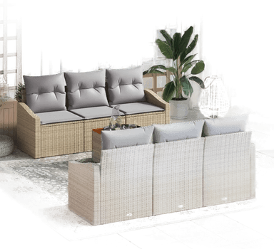 Vidaxl Hagesofa Set 7 pcs Beige
