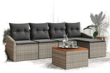 Vidaxl Hagesofa Set 6 pcs Grå