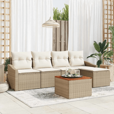 Vidaxl Hagesofa Set 6 pcs Beige