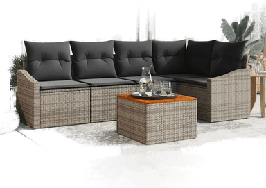 Vidaxl Hagesofa Set 6 pcs Grå