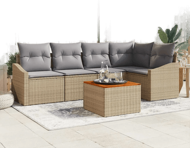 Vidaxl Hagesofa Set 6 pcs Beige