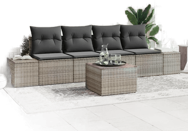 Vidaxl Hagesofa Set 5 pcs Grå