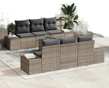 Vidaxl Hagesofa Set 7 pcs Grå