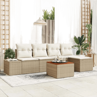 Vidaxl Hagesofa Set 6 pcs Beige