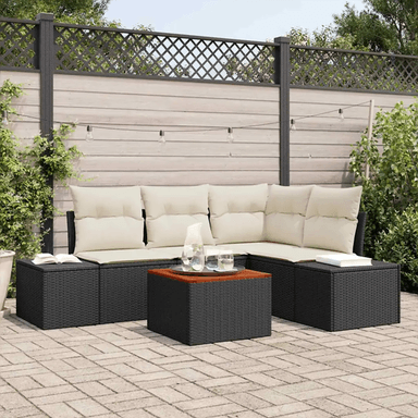 Vidaxl Hagesofa Set 5 pcs Svart