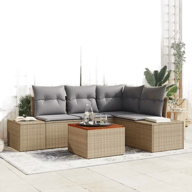 Vidaxl Hagesofa Set 5 pcs Beige