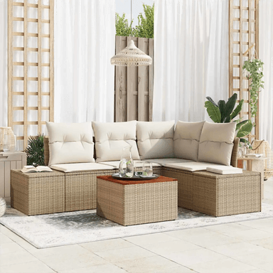 Vidaxl Hagesofa Set 5 pcs Beige
