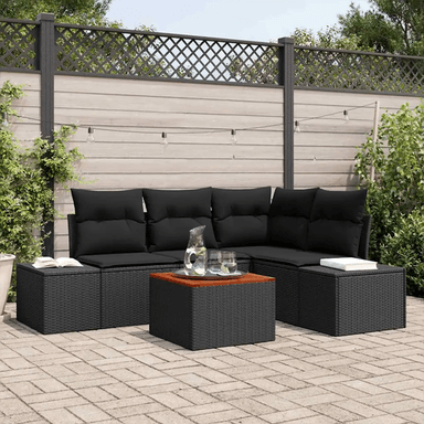 Vidaxl Hagesofa Set 5 pcs Svart