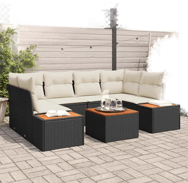 Vidaxl Hagesofa Set 6 pcs Svart