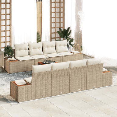 Vidaxl Hagesofa Set 9 pcs Beige