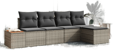 Vidaxl Hagesofa Set 5 pcs Grå