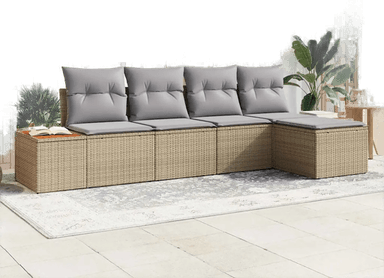 Vidaxl Hagesofa Set 5 pcs Beige